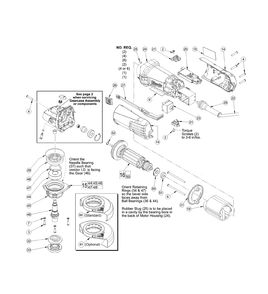 Fig-0 Diagram and Parts List for 6116-33 B64B Milwaukee Angle Grinder