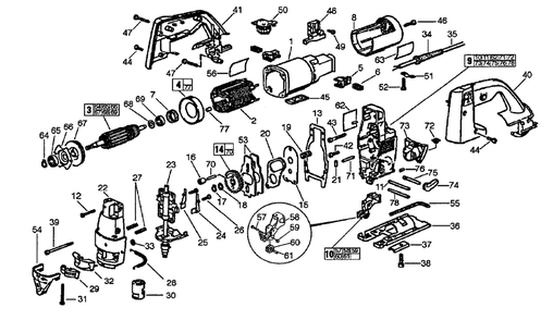 Fig-0 Diagram and Parts List for 6266-51 857A Milwaukee Saw