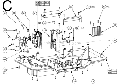 Part Location Diagram of 22-09-1710 Milwaukee PCB Board Assembly W/ Wires
