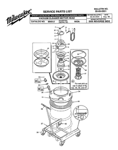 Fig-0 Diagram and Parts List for 8945-2 642A Milwaukee Utility Vacuum
