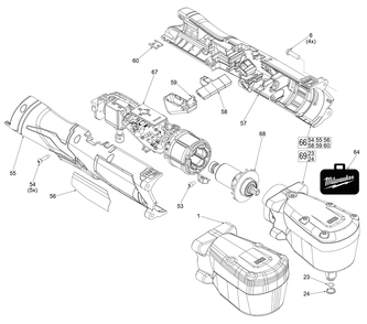 Fig-0 Diagram and Parts List for 2564-20 L18A Milwaukee Impact Driver