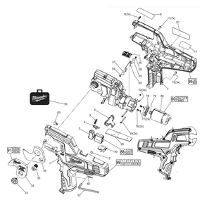 Fig-0 Diagram and Parts List for 2472-059 E81A Milwaukee Nibbler & Shears