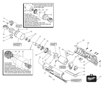 Fig-0 Diagram and Parts List for 2457-059 E11B Milwaukee Cordless Drill
