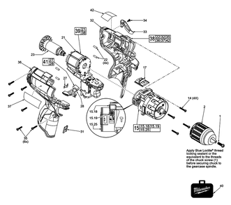 Fig-0 Diagram and Parts List for 2404-059 F17B Milwaukee Hammer Drill