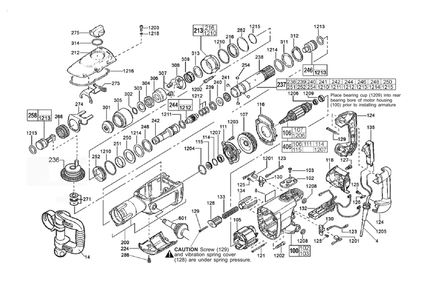 Fig-0 Diagram and Parts List for 5339-20 A48B Milwaukee Demolition Hammer
