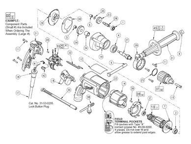 Fig-0 Diagram and Parts List for 0200-20  Milwaukee Electric Drill