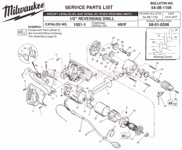 Part Location Diagram of 23-66-0205 Milwaukee Switch