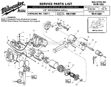 Part Location Diagram of 23-66-1454 Milwaukee Switch Assembly