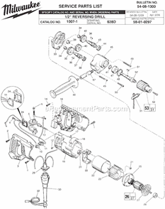 Part Location Diagram of 22-56-0840 Milwaukee Pin Housing Assy.