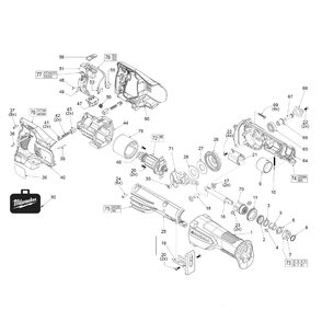 Fig-0 Diagram and Parts List for 2621-21 G09A Milwaukee Saw