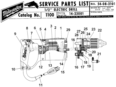 Part Location Diagram of 32-75-2041 Milwaukee Spindle Gear
