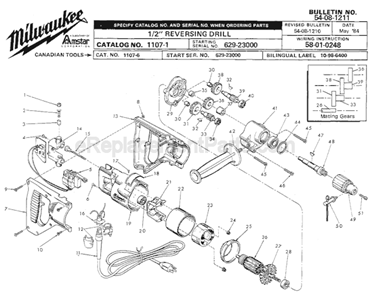 Part Location Diagram of 42-55-0850 Milwaukee Carrying Case Rad Impact Resis