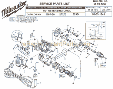 Part Location Diagram of 22-56-0692 Milwaukee Q-Lok Blade HSG. Assembly.