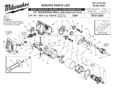 Part Location Diagram of 22-22-1381 Milwaukee Brush Holder Assembly