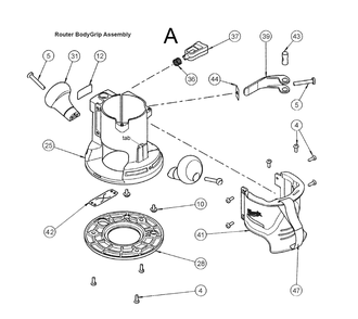 Fig-1 Diagram and Parts List for 5615-24 279B Milwaukee Router