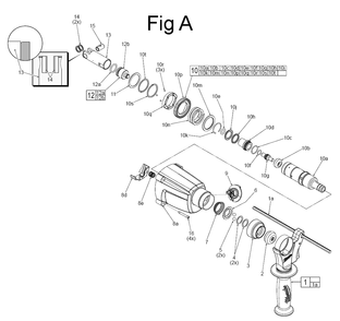 Part Location Diagram of 31-58-0037 Milwaukee Chuck Sleeve