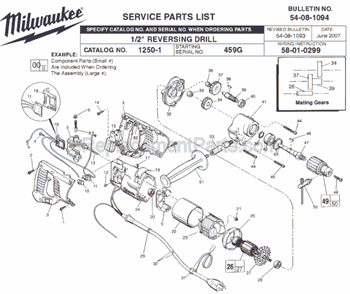 Part Location Diagram of 14-20-0376 Milwaukee Assembly Switch Module