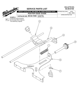 Fig-0 Diagram and Parts List for 49-54-1035  Milwaukee Router