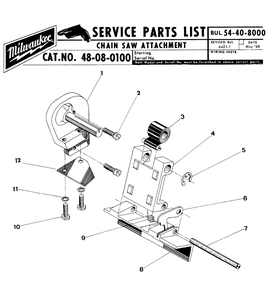 Fig-0 Diagram and Parts List for 48-08-0100  Milwaukee Chainsaw