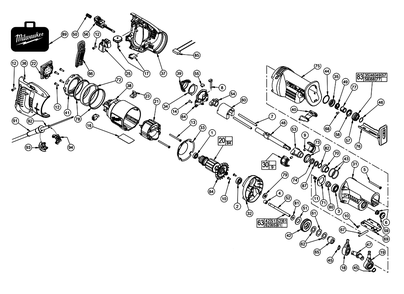 Fig-0 Diagram and Parts List for 6523-51 A65C Milwaukee Saw