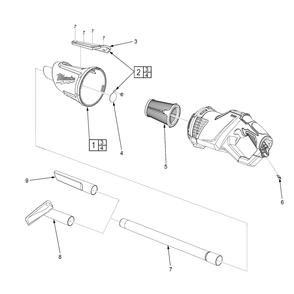 Fig-0 Diagram and Parts List for 0850-20 G37A Milwaukee Hand Vacuum