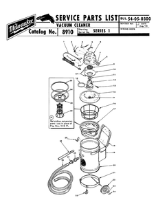 Fig-0 Diagram and Parts List for 8910 SERIES 1 Milwaukee Leaf Blower / Vacuum