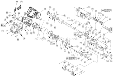 Page 1 Diagram and Parts List for 6538-21 B36A Milwaukee Circular Saw