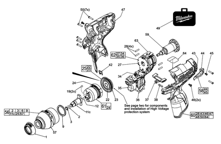 Fig-0 Diagram and Parts List for 2454-059 F14D Milwaukee Impact Driver