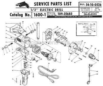 Part Location Diagram of 38-50-2661 Milwaukee Spindle