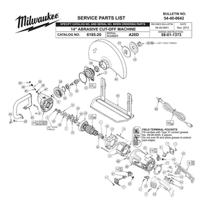 Fig-0 Diagram and Parts List for 6185-20 A20D Milwaukee Saw