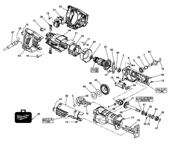 Fig-0 Diagram and Parts List for 6519-59 D80A Milwaukee Reciprocating Saw