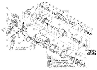 Fig-0 Diagram and Parts List for 6580-20  Milwaukee Electric Drill