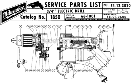 Part Location Diagram of 42-70-0100 Milwaukee Spring Clip
