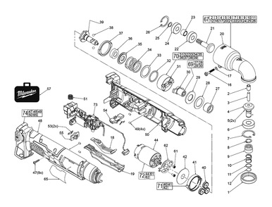 Fig-0 Diagram and Parts List for 2667-20 G10A Milwaukee Impact Driver