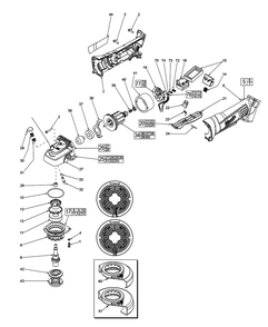 Fig-0 Diagram and Parts List for 2680-059 D45A Milwaukee Angle Grinder