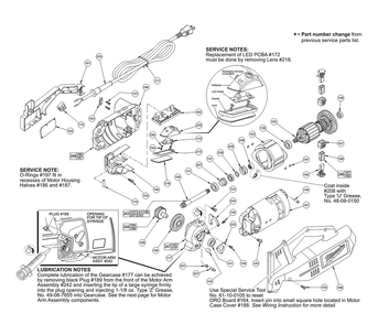 Fig-4 Diagram and Parts List for 6950-20 B27B Milwaukee Saw