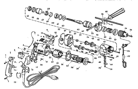 Part Location Diagram of 44-84-0120 Milwaukee Drill ratchet