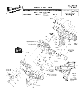Fig-0 Diagram and Parts List for 2472-21 E21A Milwaukee Nibbler & Shears