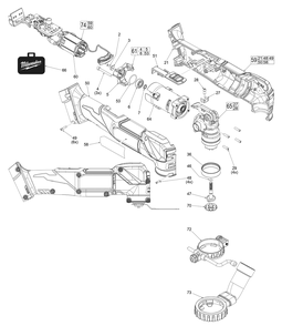 Fig-0 Diagram and Parts List for 2836-20 L53A Milwaukee Multi-Tool