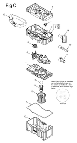 Fig-2 Diagram and Parts List for 0880-20 B34B Milwaukee Utility Vacuum