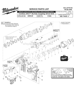 Page A Diagram and Parts List for 2455-20 C34A Milwaukee Electric Drill