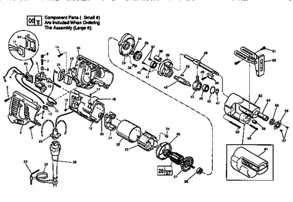 Unit Parts Diagram and Parts List for 6507 TYPE H Milwaukee Reciprocating Saw