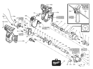 Fig-0 Diagram and Parts List for 2412-059 E66A Milwaukee Hammer Drill