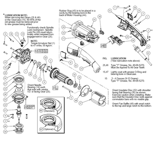 Fig-0 Diagram and Parts List for 6122-31  Milwaukee Angle Grinder
