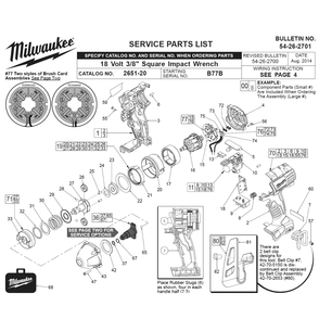 Fig-0 Diagram and Parts List for 2651-22 B77B Milwaukee Impact Driver