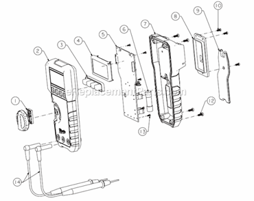 Part Location Diagram of 31-21-0035 Milwaukee Battery Door