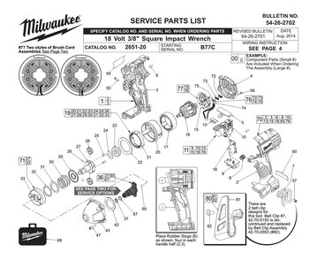 Fig-0 Diagram and Parts List for 2651-20 B77C Milwaukee Impact Driver