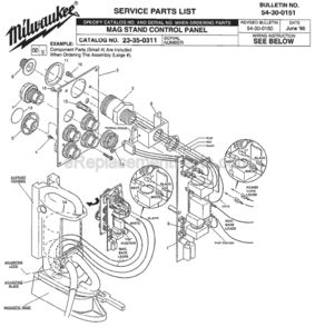 Part Location Diagram of 06-82-5268 Milwaukee 4-40 X 3/8 Pan Hd. Taptite T-