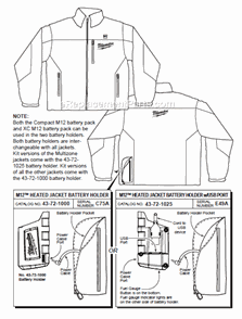 Page A Diagram and Parts List for 2339XL  Milwaukee Workwear