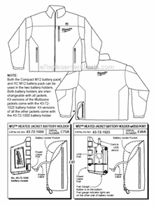 Page A Diagram and Parts List for 2340L  Milwaukee Workwear